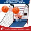 imageBAGAIL Basketball Arcade Game Electronic Basketball Shooting Game with 8 Game Modes Arcade Sounds Foldable Frame 4 Balls Inflation Pump Ideal Indoor Sport Games for All Players  Dual ShotsSingle Shot