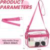imageBAGAIL Clear Bag Stadium Approved Crossbody Shoulder Messenger Clear Purse with Adjustable Strap01fuchsia