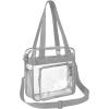 imageBAGAIL Clear Bag Stadium Approved Tote Bag with Front Pocket and Adjustable Shoulder Strap Grey