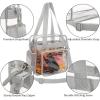 imageBAGAIL Clear Bag Stadium Approved Tote Bag with Front Pocket and Adjustable Shoulder Strap Grey