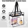 imageBAGAIL Clear Bags 12x6x12 Stadium Approved Clear Tote Bag with Zipper Closure Crossbody Shoulder Bag with Adjustable StrapBlack