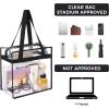 imageBAGAIL Clear Bags 12x6x12 Stadium Approved Clear Tote Bag with Zipper Closure Crossbody Shoulder Bag with Adjustable StrapBlack