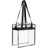 imageBAGAIL Clear Bags 12x6x12 Stadium Approved Clear Tote Bag with Zipper Closure Crossbody Shoulder Bag with Adjustable StrapBlack Two Pack