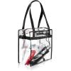 imageBAGAIL Clear Bags 12x6x12 Stadium Approved Clear Tote Bag with Zipper Closure Crossbody Shoulder Bag with Adjustable StrapBlack Two Pack
