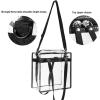 imageBAGAIL Clear Bags 12x6x12 Stadium Approved Clear Tote Bag with Zipper Closure Crossbody Shoulder Bag with Adjustable StrapBlack Two Pack