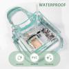 imageBAGAIL Clear Bags 12x6x12 Stadium Approved Clear Tote Bag with Zipper Closure Crossbody Shoulder Bag with Adjustable StrapDusty Blue