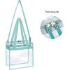imageBAGAIL Clear Bags 12x6x12 Stadium Approved Clear Tote Bag with Zipper Closure Crossbody Shoulder Bag with Adjustable StrapDusty Blue