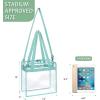 imageBAGAIL Clear Bags 12x6x12 Stadium Approved Clear Tote Bag with Zipper Closure Crossbody Shoulder Bag with Adjustable StrapDusty Blue