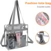 imageBAGAIL Clear Bags 12x6x12 Stadium Approved Clear Tote Bag with Zipper Closure Crossbody Shoulder Bag with Adjustable StrapGrey