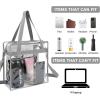 imageBAGAIL Clear Bags 12x6x12 Stadium Approved Clear Tote Bag with Zipper Closure Crossbody Shoulder Bag with Adjustable StrapGrey