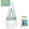 imageBAGAIL Clear Bags 12x6x12 Stadium Approved Clear Tote Bag with Zipper Closure Crossbody Shoulder Bag with Adjustable StrapMatcha Green