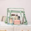 imageBAGAIL Clear Bags 12x6x12 Stadium Approved Clear Tote Bag with Zipper Closure Crossbody Shoulder Bag with Adjustable StrapMatcha Green