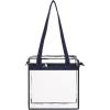imageBAGAIL Clear Bags 12x6x12 Stadium Approved Clear Tote Bag with Zipper Closure Crossbody Shoulder Bag with Adjustable StrapNavy