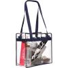 imageBAGAIL Clear Bags 12x6x12 Stadium Approved Clear Tote Bag with Zipper Closure Crossbody Shoulder Bag with Adjustable StrapNavy