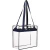 imageBAGAIL Clear Bags 12x6x12 Stadium Approved Clear Tote Bag with Zipper Closure Crossbody Shoulder Bag with Adjustable StrapNavy