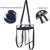 imageBAGAIL Clear Bags 12x6x12 Stadium Approved Clear Tote Bag with Zipper Closure Crossbody Shoulder Bag with Adjustable StrapNavy