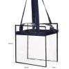 imageBAGAIL Clear Bags 12x6x12 Stadium Approved Clear Tote Bag with Zipper Closure Crossbody Shoulder Bag with Adjustable StrapNavy
