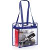 imageBAGAIL Clear Bags 12x6x12 Stadium Approved Clear Tote Bag with Zipper Closure Crossbody Shoulder Bag with Adjustable StrapRoyalblue