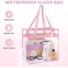 imageBAGAIL Clear Bags 12x6x12 Stadium Approved Clear Tote Bag with Zipper Closure Crossbody Shoulder Bag with Adjustable StrapSakura Pink