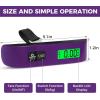 imageBAGAIL Digital Luggage Scale 110lbs Hanging Baggage Scale with Backlit LCD Display Portable Suitcase Weighing Scale Travel Luggage Weight Scale with Hook Strong Straps for TravelersPurple with temperature