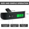 imageBAGAIL Digital Luggage Scale 110lbs Hanging Baggage Scale with Backlit LCD Display Portable Suitcase Weighing Scale Travel Luggage Weight Scale with Hook Strong Straps for TravelersBlack with temperature