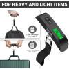 imageBAGAIL Digital Luggage Scale 110lbs Hanging Baggage Scale with Backlit LCD Display Portable Suitcase Weighing Scale Travel Luggage Weight Scale with Hook Strong Straps for TravelersBlack with temperature