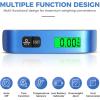 imageBAGAIL Digital Luggage Scale 110lbs Hanging Baggage Scale with Backlit LCD Display Portable Suitcase Weighing Scale Travel Luggage Weight Scale with Hook Strong Straps for TravelersBlue with temperature