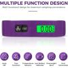 imageBAGAIL Digital Luggage Scale 110lbs Hanging Baggage Scale with Backlit LCD Display Portable Suitcase Weighing Scale Travel Luggage Weight Scale with Hook Strong Straps for TravelersPurple with temperature