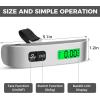 imageBAGAIL Digital Luggage Scale 110lbs Hanging Baggage Scale with Backlit LCD Display Portable Suitcase Weighing Scale Travel Luggage Weight Scale with Hook Strong Straps for TravelersSilverSilver
