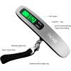 imageBAGAIL Digital Luggage Scale 110lbs Hanging Baggage Scale with Backlit LCD Display Portable Suitcase Weighing Scale Travel Luggage Weight Scale with Hook Strong Straps for TravelersSilver