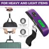 imageBAGAIL Digital Luggage Scale 110lbs Hanging Baggage Scale with Backlit LCD Display Portable Suitcase Weighing Scale Travel Luggage Weight Scale with Hook Strong Straps for TravelersPurple with temperature