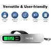 imageBAGAIL Digital Luggage Scale 110lbs Hanging Baggage Scale with Backlit LCD Display Portable Suitcase Weighing Scale Travel Luggage Weight Scale with Hook Strong Straps for TravelersSilver