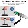 imageBAGAIL Digital Luggage Scale 110lbs Hanging Baggage Scale with Backlit LCD Display Portable Suitcase Weighing Scale Travel Luggage Weight Scale with Hook Strong Straps for TravelersSilver