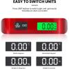 imageBAGAIL Digital Luggage Scale 110lbs Hanging Baggage Scale with Backlit LCD Display Portable Suitcase Weighing Scale Travel Luggage Weight Scale with Hook Strong Straps for TravelersRed with temperature
