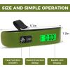 imageBAGAIL Digital Luggage Scale 110lbs Hanging Baggage Scale with Backlit LCD Display Portable Suitcase Weighing Scale Travel Luggage Weight Scale with Hook Strong Straps for TravelersOlive Green with temperature