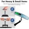 imageBAGAIL Digital Luggage Scale 110lbs Hanging Baggage Scale with Backlit LCD Display Portable Suitcase Weighing Scale Travel Luggage Weight Scale with Hook Strong Straps for TravelersBlue