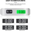 imageBAGAIL Digital Luggage Scale 110lbs Hanging Baggage Scale with Backlit LCD Display Portable Suitcase Weighing Scale Travel Luggage Weight Scale with Hook Strong Straps for TravelersAsh SilverTemp
