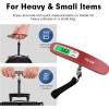 imageBAGAIL Digital Luggage Scale 110lbs Hanging Baggage Scale with Backlit LCD Display Portable Suitcase Weighing Scale Travel Luggage Weight Scale with Hook Strong Straps for TravelersRed