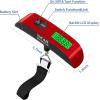 imageBAGAIL Digital Luggage Scale 110lbs Hanging Baggage Scale with Backlit LCD Display Portable Suitcase Weighing Scale Travel Luggage Weight Scale with Hook Strong Straps for TravelersRed with temperature