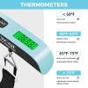 imageBAGAIL Digital Luggage Scale 110lbs Hanging Baggage Scale with Backlit LCD Display Portable Suitcase Weighing Scale Travel Luggage Weight Scale with Hook Strong Straps for TravelersMint with temperature
