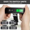imageBAGAIL Digital Luggage Scale 110lbs Hanging Baggage Scale with Backlit LCD Display Portable Suitcase Weighing Scale Travel Luggage Weight Scale with Hook Strong Straps for TravelersBlack with temperature