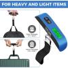 imageBAGAIL Digital Luggage Scale 110lbs Hanging Baggage Scale with Backlit LCD Display Portable Suitcase Weighing Scale Travel Luggage Weight Scale with Hook Strong Straps for TravelersBlue with temperature