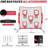 imageBAGAIL Football Throwing Net  5 or 9 Target Pockets Easy Setup HeavyDuty  Portable QB Accuracy Trainer Fun Target Practice Net for Football with Carry BagRed