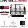 imageBAGAIL Football Throwing Net  5 or 9 Target Pockets Easy Setup HeavyDuty  Portable QB Accuracy Trainer Fun Target Practice Net for Football with Carry BagBlack