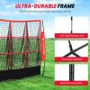 imageBAGAIL Football Throwing Net  5 or 9 Target Pockets Easy Setup HeavyDuty  Portable QB Accuracy Trainer Fun Target Practice Net for Football with Carry BagRed