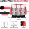imageBAGAIL Football Throwing Net  5 or 9 Target Pockets Easy Setup HeavyDuty  Portable QB Accuracy Trainer Fun Target Practice Net for Football with Carry BagRed