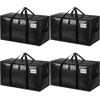 imageBAGAIL Heavy Duty Moving Bags with Strong Handle Extra Large Moving Boxes Storage Tote for Clothes College Moving SuppliesClear 6 PackBlack