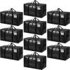 imageBAGAIL Heavy Duty Moving Bags with Strong Handle Extra Large Moving Boxes Storage Tote for Clothes College Moving SuppliesClear 6 PackBlack