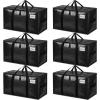 imageBAGAIL Heavy Duty Moving Bags with Strong Handle Extra Large Moving Boxes Storage Tote for Clothes College Moving SuppliesClear 6 PackBlack