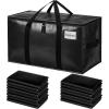 imageBAGAIL Heavy Duty Moving Bags with Strong Handle Extra Large Moving Boxes Storage Tote for Clothes College Moving SuppliesClear 6 PackBlack